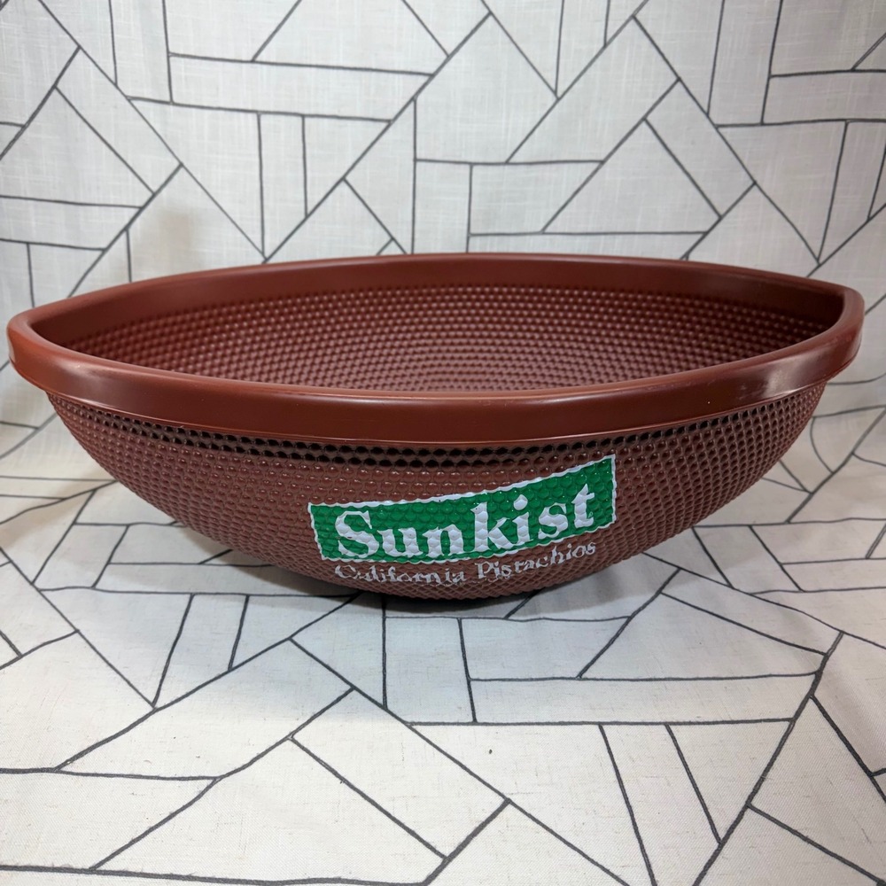 Sunkist Football Serving Bowl 17x26 Brown Plastic California Pistachios Promo